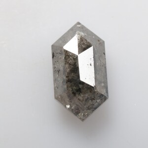 0.77 CT 7.3 X 3.8 MM Natural Loose Hexagon Diamond Grey Black color Hexagon Cut Diamond For Hexagon Diamond Ring Gift R497