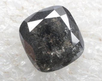 1.23 CT 6.3 X 6.0 MM Natural Loose Diamond Cushion cut Diamond Grey/Black color Diamond For Engagement Ring Gift Jewelry R11128