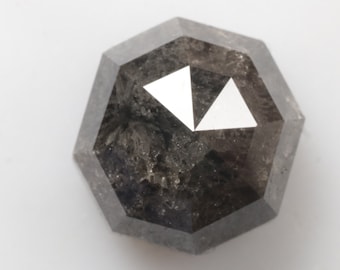 4.27 CT 8.7 X 8.2 MM Natural Loose Diamond Octagon Shape Diamond Grey Black color Octagon cut Diamond Fancy Shape Diamond R10709