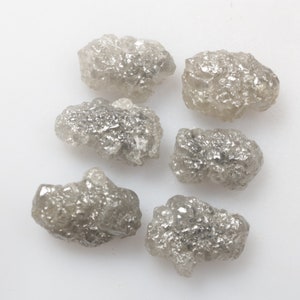 6.52 CT 8.2 X 6.1 MM to 7.5 X 5.5 MM Natural Rough Diamond Loose Uncut Diamond Unpolished Raw Diamond Grey White color 6 piece R1750