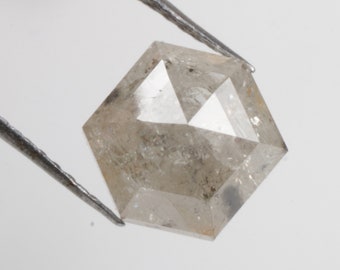 1.77 CT 7.9 X 6.9 MM Natural Loose Hexagon Shape Diamond, White Grey color Hexagon cut Diamond, For Engagement/Wedding Ring Gift, R12040