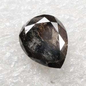 1.77 CT 8.5 X 7.1 MM Natural Loose Pear cut Diamond, Fancy Black color Pear Shape Loose Diamond For Engagement Ring, Wedding Ring, R12101