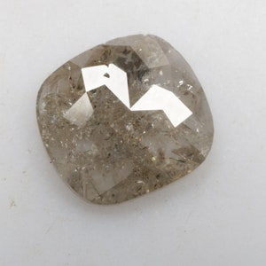1.24 CT 7.8 X 7.2 MM Natural Loose cushion cut Diamond, Opaque Grey color Cushion Shape Rosecut Diamond, R11379