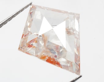 1.70 CT 11.5 X 9.6 MM Natural Fancy Kite Shape Diamond, Loose Kite Diamond, Fancy White/Peach color Kite cut Diamond, For Kite Ring R8393