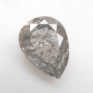 0.70 CT 7.1 X 5.3 MM Natural Loose Diamond, Pear Shape Diamond, Grey color Salt and Pepper Pear cut Diamond For Pear Ring R8221