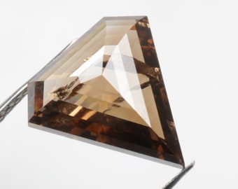 3.25 CT 10.7 X 10.4 MM Natural Fancy Diamond, Shield cut Diamond, Fancy Dark Champagne color Loose Shield cut Geometric Diamond, R8576