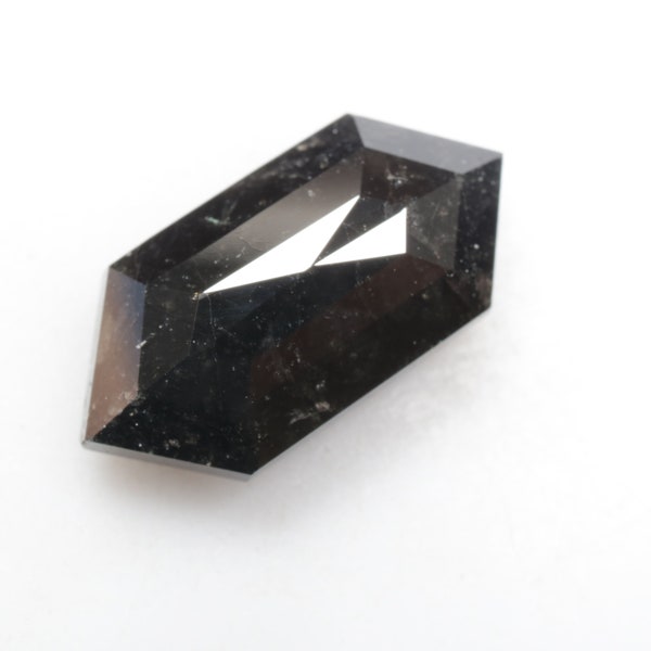 4.97 CT 15.0 X 7.5 MM Natural Loose Diamond, Hexagon Shape Diamond, Black Color Hexagon, for Hexagon Diamond Ring Gift R7392