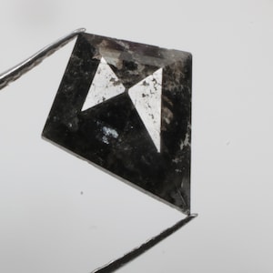 1.02 CT 10.1 X 8.3 MM Natural Loose Diamond Kite Shape Diamond Black color Salt and Pepper Kite Diamond For Unique Engagement Ring R11345