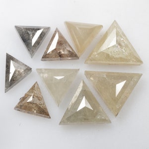 2.79 CT 6.0 X 5.5 MM to 4.7 X 3.1 MM Natural Loose Diamond Triangle cut Diamond Mix Color Triangle Shape Rose cut Diamond 9 piece R10774