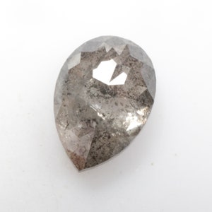 1.48 CT 8.5 X 6.0 MM Natural Loose Diamond, Pear Shape Diamond, Fancy Grey/Black color Salt and Pepper Pear cut Diamond For Pear Ring R8390
