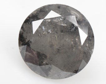 3.85 CT 10.0 MM Natural Loose Diamond Round Brilliant cut Diamond Grey Black color Diamond For Engagement Ring Wedding Ring R10466