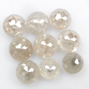 4.33 CT 4.2 to 4.7 MM Natural Loose Diamond Round Rose cut Diamond White/Grey color Salt and Pepper Diamond D1273