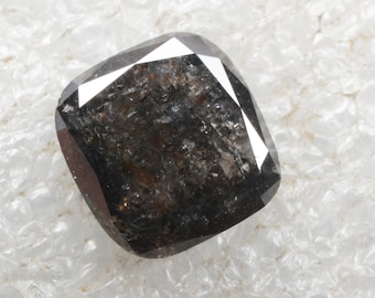 1.21 CT 6.7 X 6.3 MM Natural Loose Diamond Cushion cut Diamond Black color Diamond For Engagement Ring Gift Jewelry R11130
