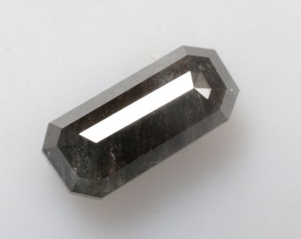 1.09 CT 8.4 X 3.9 MM Natural Loose Diamond, Emerald cut Diamond, Black color Diamond, Fancy cut Emerald Shape Diamond, R12046