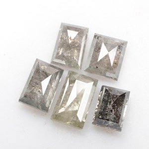 2.03 CT 5,8 x 3,6 MM bis 4,5 x 3,1 MM Natürlicher Lose Baguette Diamant, Graue Farbe Salz und Pfeffer Baguetteschliff Diamant, 5 Stück R6630