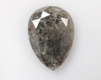 2.75 CT 11.7 X 8.3 MM Salt and Pepper Pear Shape Diamond, Natural Loose Pear cut Diamond, Grey color Pear Shape Rosecut Diamond, R12047