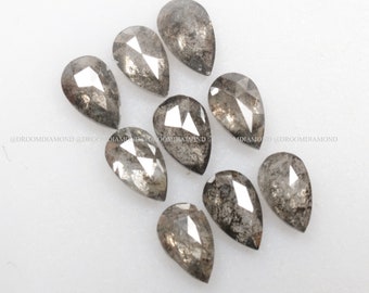 Pear cut Salt and Pepper Diamond, Pear cut Loose Diamond, Natural Loose Pear Shape Diamond, 4X2.5 MM / 4X3 MM / 5X3 MM Pear cut Diamond