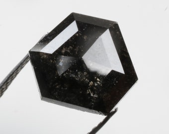2.11 CT 8.9 X 10.2 MM Natural Loose Diamond, Fancy cut Diamond, Black color Diamond, Rosecut Diamond, Geometric cut Diamond, R11978