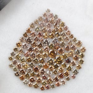 3.51 CT 1.5 MM to 3.0 MM Natural Loose Diamond, Round cut Diamond, Fancy color Round cut Diamond, Brown/Champagne Color Round cut Diamond