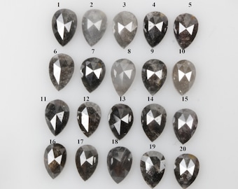 6X4 MM Pear cut Diamond, Natural Loose Pear Shape Diamond, Grey/Black color Pear Shape Rosecut Diamond For Engagement/Wedding Ring R11864