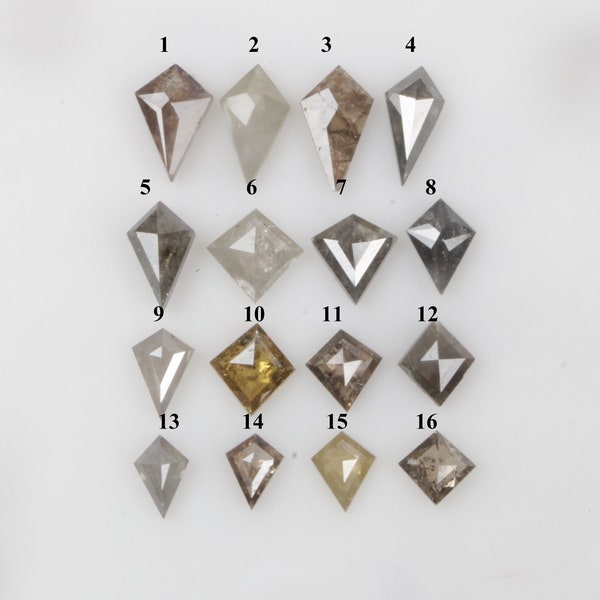 Natural Loose Kite Shape Diamond, Grey/Black color Kite Shape Diamond, Salt and Pepper Diamond, Kite Shape Diamond For Engagement Ring Gift