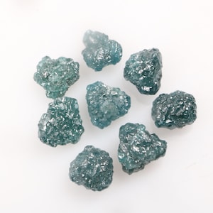 6.47 ct Blue Uncut Diamond Natural Loose Diamond Blue color Rough and Raw Diamond 8pcs For Engagement ring, Diamond Jewellery D1110