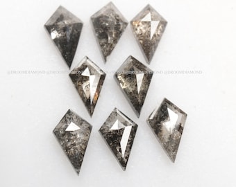 Drachenform Salz und Pfeffer Diamant, Natürlicher Loser Drachenschliff Diamant, Grau / Schwarz Farbe Drachenform Loser Diamant, 3.0 / 4.0 / 5.0 mm Drachenform