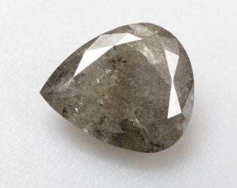 2.94 CT 10.6 X 9.0 MM Natural Loose Diamond, Pear Shape Diamond, Salt and Pepper Diamond, Grey color Pear Shape Fullcut Diamond, R12036