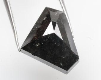 2.96 CT 8.0 X 11.1 MM Diamond cut Natural Loose Fancy Shape Diamond Black color Diamond Salt and Pepper Diamond  R11124