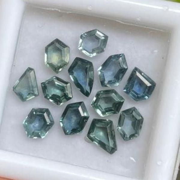 4.94 CT 6.2 X 3.9 MM to 4.8 X 3.8 MM Natural Sapphire, Montana Sapphire, Step cut Sapphire, Fancy color Sapphire 12 piece R11369