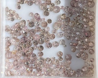 4,01 CT 0,80 MM bis 2,9 MM Natürlicher lockerer runder Diamant im Brillantschliff, ausgefallene Farbe Diamant im Rundschliff, natürlicher lose runder rosa Diamant im Rundschliff