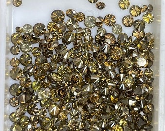 8.14 CT 1.3 MM to 2.4 MM Natural Loose Round cut Diamond, Fancy Greenish Color Round cut Diamond, Fancy Round Brilliant cut Loose Diamond