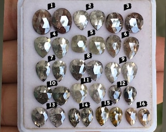 Natural Loose Diamond Pair Pear Shape Diamond Pair Oval Diamond Pair Grey color Rose cut Diamond Pair For Diamond Earrings Jewelry R9776