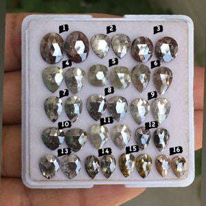 Natural Loose Diamond Pair Pear Shape Diamond Pair Oval Diamond Pair Grey color Rose cut Diamond Pair For Diamond Earrings Jewelry R9776
