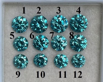 Round cut Lab Grown Diamond, Lab Created Round cut Blue color Diamond, Round cut Blue Diamond, Round cut CVD Diamond, R11528