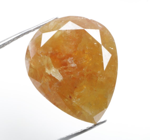 8.43 CT 13.7 x 11.3 MM 天然ルースペアシェイプダイヤモンド オレンジ 