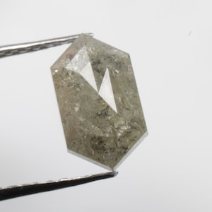 0.94 CT 7.9 X 4.5 MM Natural Loose Diamond, Hexagon Diamond, White Grey Color Hexagon, for Hexagon Diamond Ring Gift R3863