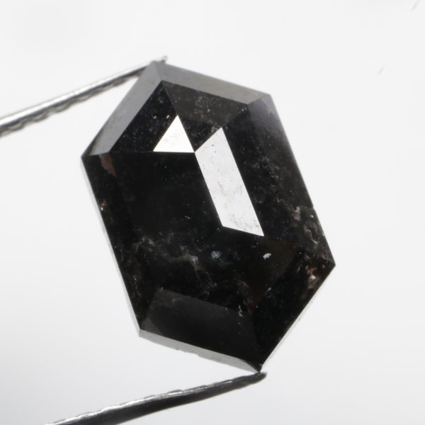 2.16 CT 10.2 X 6.4 MM Natural Loose Diamond, Hexagon Shape Diamond, Black Color Hexagon, for Hexagon Diamond Ring Gift R7600