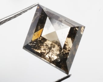 1.84 CT 10.0 X 8.5 MM Natural Loose Diamond, Kite Shape Diamond, Fancy Black color Rhombus Kite cut Diamond, For Kite Diamond Ring R7148