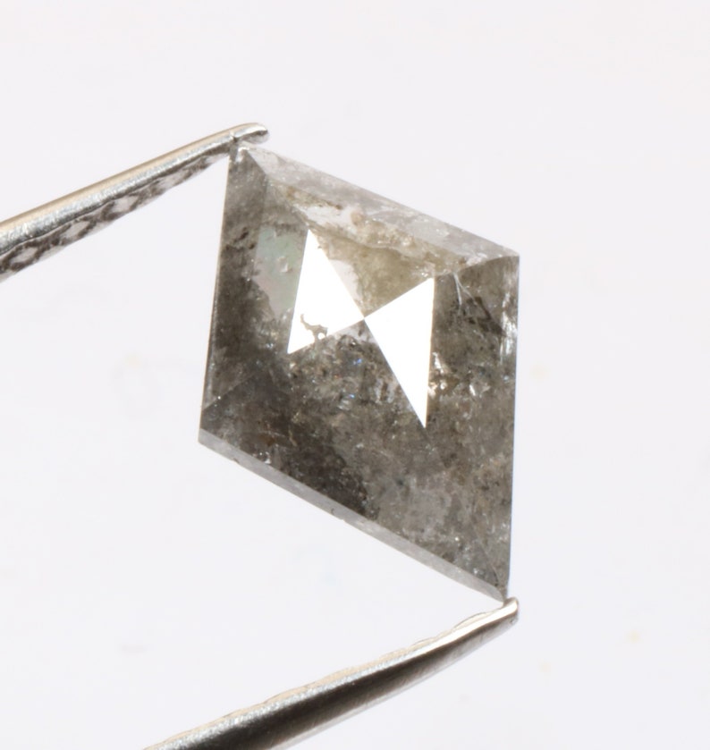 1.14 ct 10.6 x 7.1 mm Natural Loose Diamond Salt and Pepper Beautiful Black color Geometric Kite Diamond D617