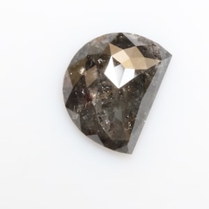 2.41 ct 10.4 X 8.3 mm Natural Loose Diamond Salt and Pepper Black color Half Circle D Letter Half Moon Cut Diamond D564