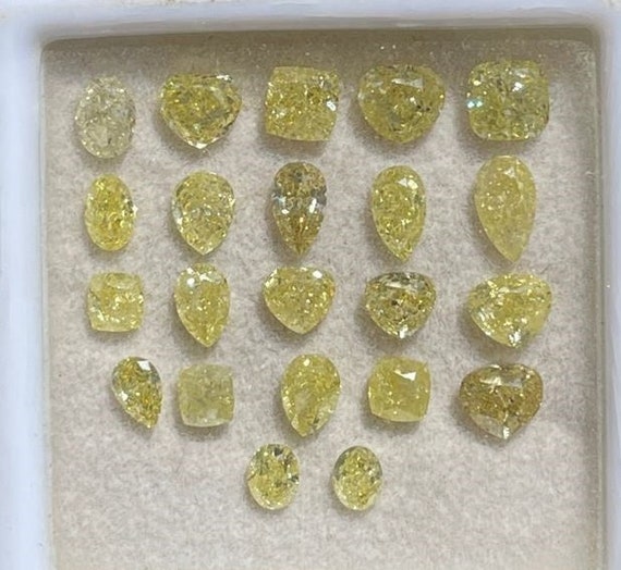 Natural Loose Cushion/Pear cut Yellow color Diamond,Natural Loose Yellow Diamond, Fancy Color Diamond, For Fancy Diamond Ring Jewelry Gift