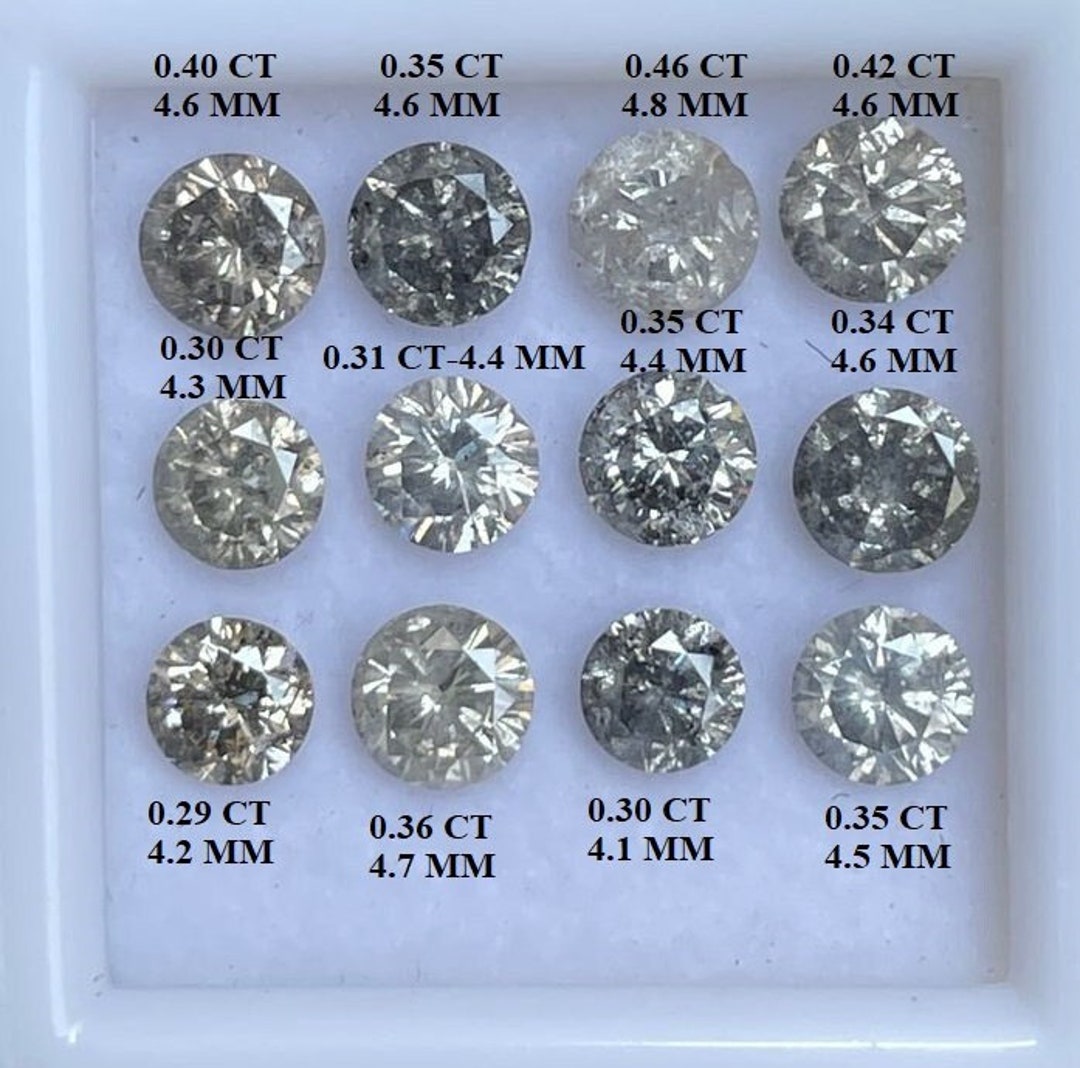 Diamante de talla brillante redondo de sal y pimienta, diamante suelto  natural de talla redonda para hacer joyas de anillos de compromiso o de  boda ..., image size:1080x1068