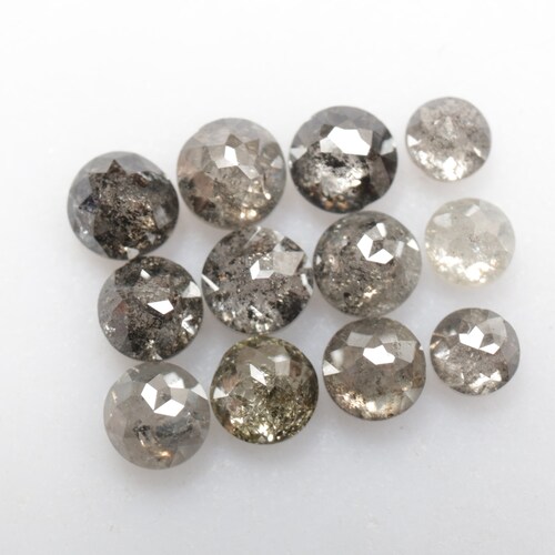 1.31 CT 2.4 to 3.0 MM Salt and Pepper Round Rose cut Diamond Natural Round Diamond Grey color shops Round Shape Loose Diamond, R1166