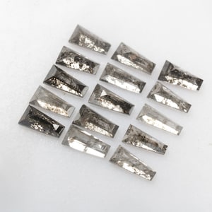 4.0 X 2.0 MM Salt and Pepper Tapered Baguette Diamond Natural Loose Tapered Diamond For Tapered Baguette Engagement Ring Jewelry Making