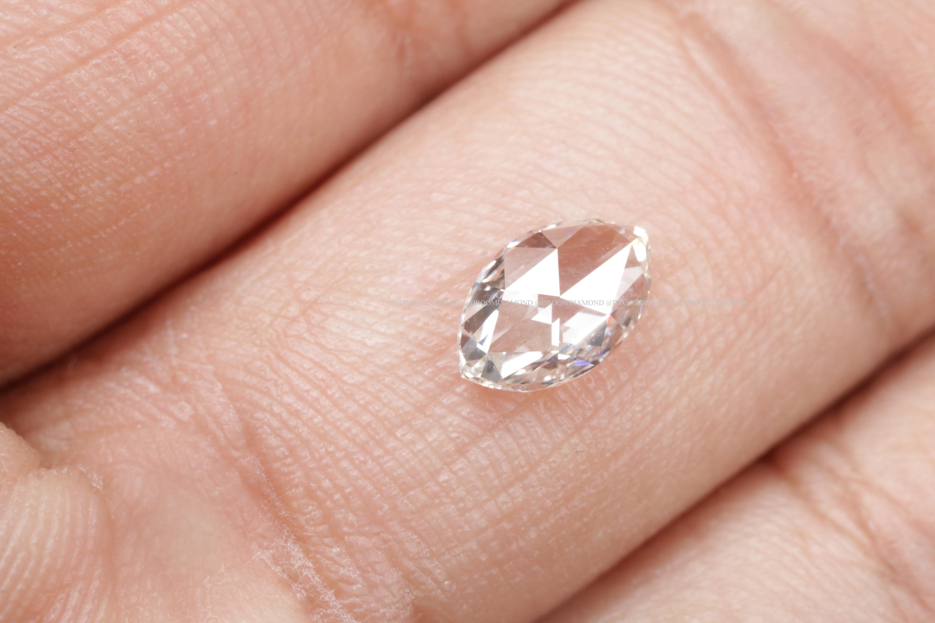 マーキスラボグロウンダイヤモンド1.00ct E-VS1 マーキスカット ラボ グロウン ダイヤモンド、ローズカット
