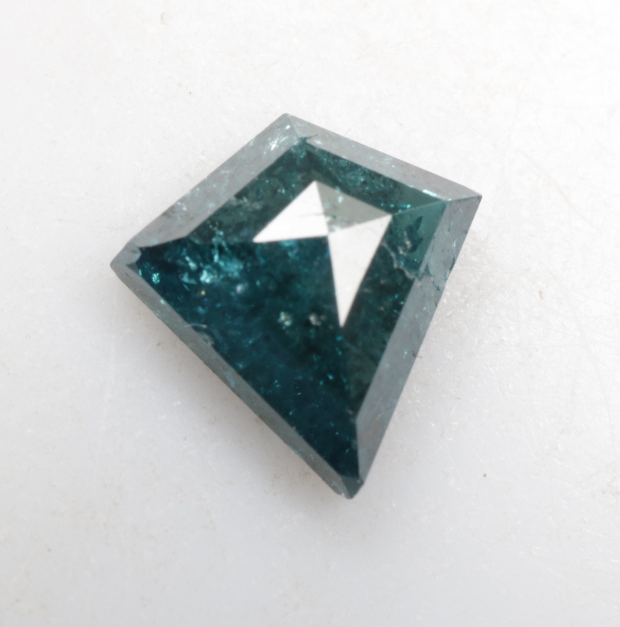 0.82 CT 7.2 X 7.0 MM Blue Kite Shape Diamond, Loose Kite Diamond, Treated Blue color Kite cut Natural Diamond, For Kite Ring R7164