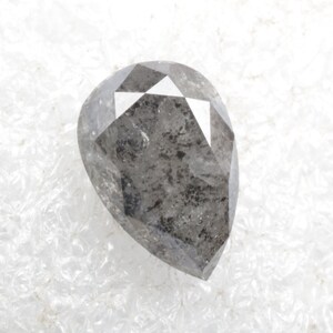 2.44 CT 9.4 X 6.4 MM Natural Loose Diamond, Pear Shape Diamond, Grey/Black color Brilliant cut Pear Diamond For Pear Ring R8196