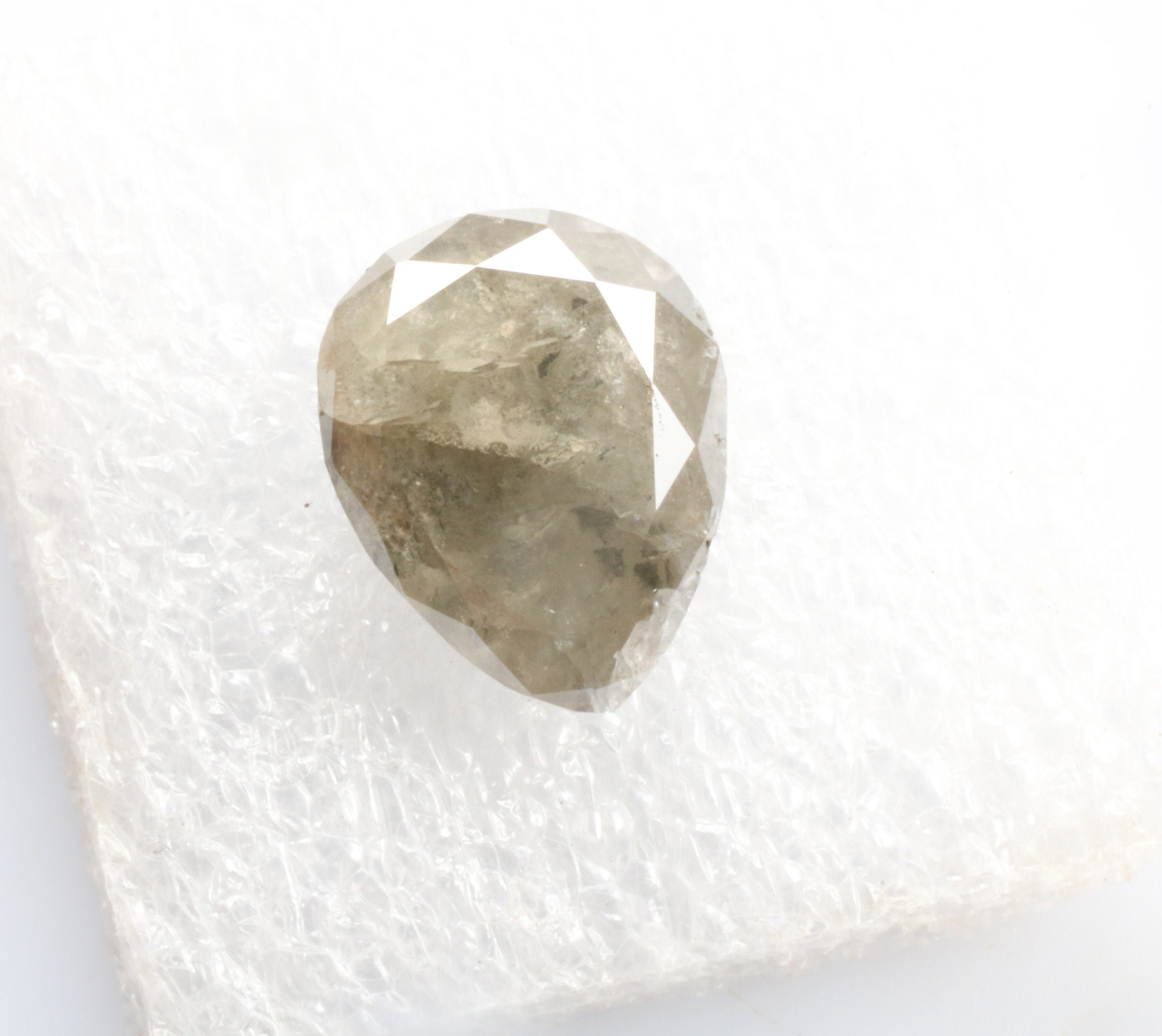 3.05 ct 9.5 x 7.6 mm Salt and pepper Pear Diamond, Natural Loose pear cut Diamond, Full cut Black Grey color, Pear Diamond ring D1160