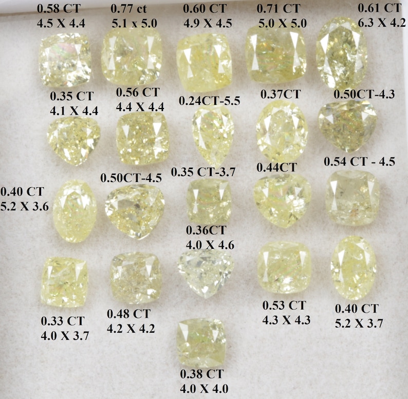 Natural Loose Yellow Diamond, Natural Loose Pear/Cushion cut Yellow color Diamond, Fancy Color Diamond, For Fancy Diamond Ring Jewelry Gift image 2